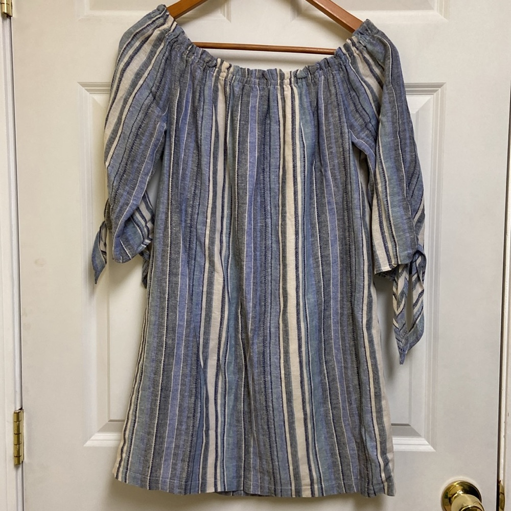 Maven West 100% Linen Off shoulder Top - Picture 3 of 10